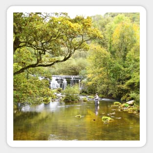 Fly Fishing in the River Wye Sticker